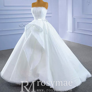 Unique Haute Couture Wedding Gown Strapless Tulle Wedding Dress