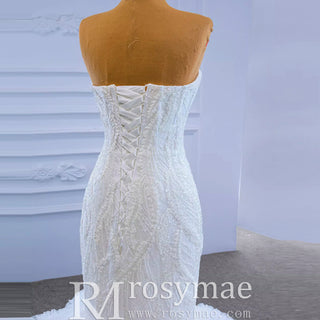 Tiered Ruffle Mermaid Wedding Dress with Detachable Straps