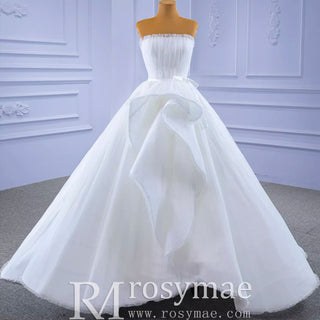 Unique Haute Couture Wedding Gown Strapless Tulle Wedding Dress