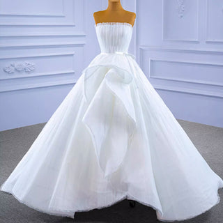 Unique Haute Couture Wedding Gown Strapless Tulle Wedding Dress