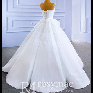 Unique Haute Couture Wedding Gown Strapless Tulle Wedding Dress