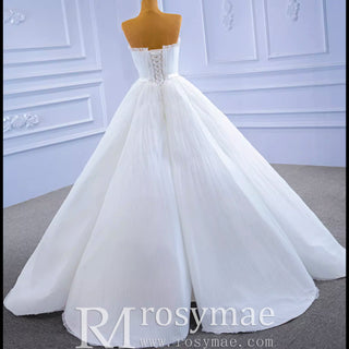 Unique Haute Couture Wedding Gown Strapless Tulle Wedding Dress