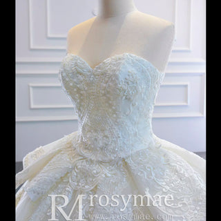 Strapless Lace Princess Wedding Dress Sweetheart Bridal Gown