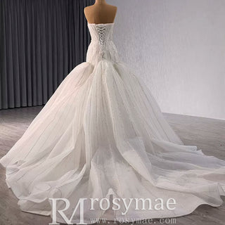 Princess Sparkly Sequins Bridal Trumpet Wedding Dress