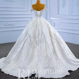 High-end Beading Sequins Puffy Wedding Dress Ball Gown Bridal Gown