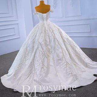 High-end Beading Sequins Puffy Wedding Dress Ball Gown Bridal Gown