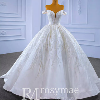 High-end Beading Sequins Puffy Wedding Dress Ball Gown Bridal Gown