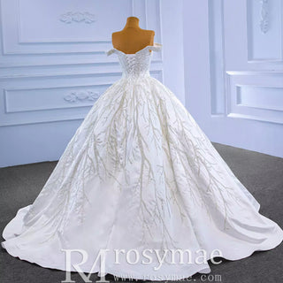 High-end Beading Sequins Puffy Wedding Dress Ball Gown Bridal Gown