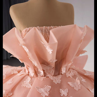 Handmade 3D Butterfly Quinceanera Dress Ball Gown with Ruffle