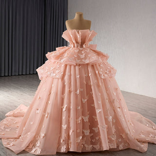 Handmade 3D Butterfly Quinceanera Dress Ball Gown with Ruffle