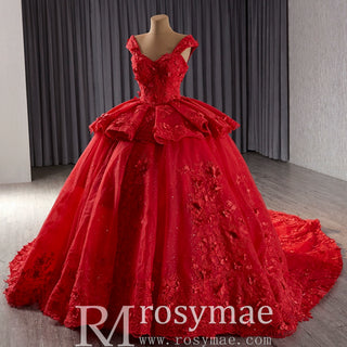 High-end Sparkly Tulle Ball Gown Wedding Dress Quinceanera Gown