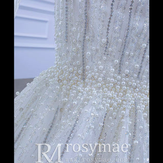 Cape Sleeve Beaded Wedding Dress with Off the Shoulder