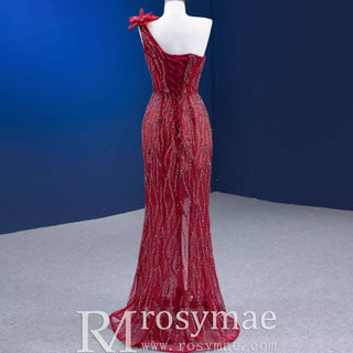 High-end Evening Dress Mermaid One-Shoulder Party Formal Prom Gown