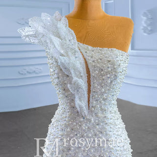 Sparkly Mermaid Sequins Beading Wedding Dress with One Shoulder