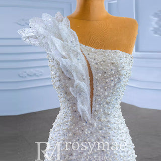 Sparkly Mermaid Sequins Beading Wedding Dress with One Shoulder