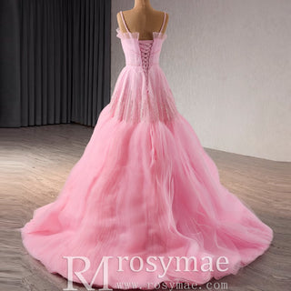 Elegant Prom Gown Wedding Guest Dress With Spaghetti Straps