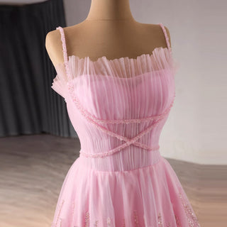 Elegant Prom Gown Wedding Guest Dress With Spaghetti Straps