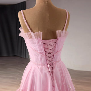 Elegant Prom Gown Wedding Guest Dress With Spaghetti Straps