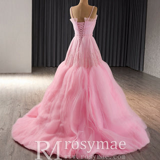 Elegant Prom Gown Wedding Guest Dress With Spaghetti Straps