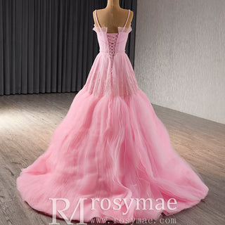 Elegant Prom Gown Wedding Guest Dress With Spaghetti Straps