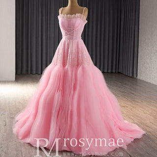 Elegant Prom Gown Wedding Guest Dress With Spaghetti Straps