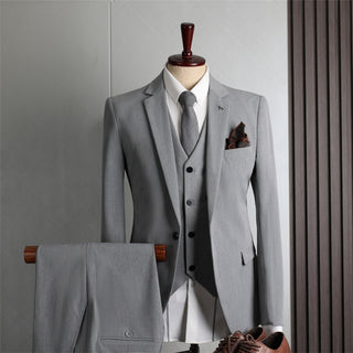 Fashion Single Button Slim Fit Business 3 Pieces Suit Set