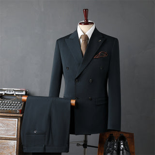 Fashion Men's Double Breasted Korean Business Suit Set