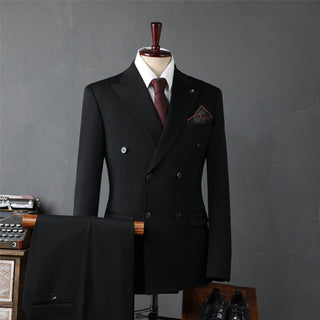 Fashion Men's Double Breasted Korean Business Suit Set