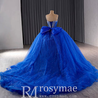 Sparkly V-neck Quinceanera Dress Ball Gown with Spaghetti Straps