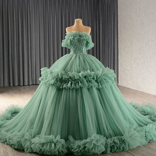 luxury Quinceanera Dress Beaded Ball Gown with Off the Shoulder