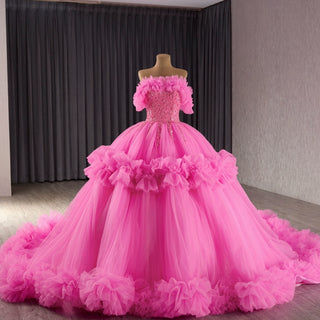 luxury Quinceanera Dress Beaded Ball Gown with Off the Shoulder