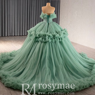 luxury Quinceanera Dress Beaded Ball Gown with Off the Shoulder