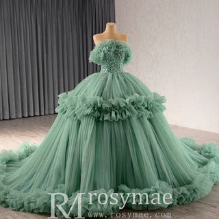 luxury Quinceanera Dress Beaded Ball Gown with Off the Shoulder