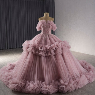 luxury Quinceanera Dress Beaded Ball Gown with Off the Shoulder