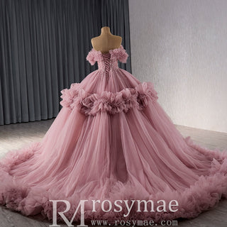 luxury Quinceanera Dress Beaded Ball Gown with Off the Shoulder