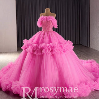 luxury Quinceanera Dress Beaded Ball Gown with Off the Shoulder