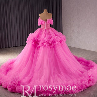 luxury Quinceanera Dress Beaded Ball Gown with Off the Shoulder