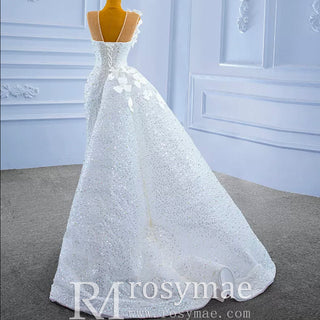 Shiny Beaded Mermaid Wedding Dress with Detachable Skirt