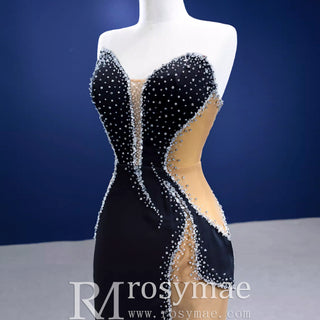 High-end Black Beading Sequins Evening Dress Formal Prom Gown