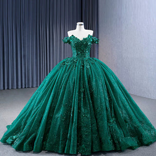 Spring Green Ball Gown Quinceanera Dress with Off the Shoulder