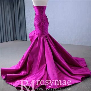 Strapless Mermaid High Low Formal Evening Dresses Pageant Gowns