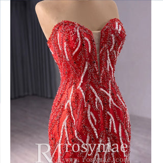 Sleeveless Luxury Sequins Floor Length Evening Party Dress