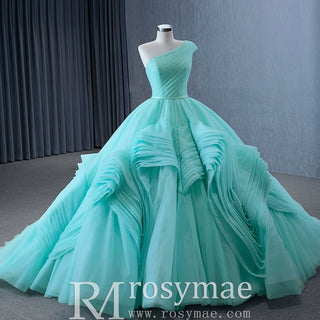 One Shoulder Ball Gown Quinceanera Dress with Court Train