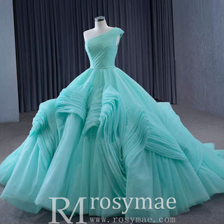 One Shoulder Ball Gown Quinceanera Dress with Court Train