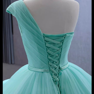 One Shoulder Ball Gown Quinceanera Dress with Court Train