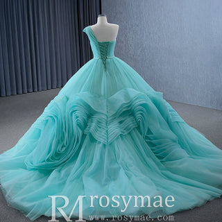 One Shoulder Ball Gown Quinceanera Dress with Court Train