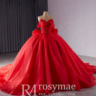 luxury Off-the-Shoulder Quinceanera Dress Pink Ball Gown Formal Gown