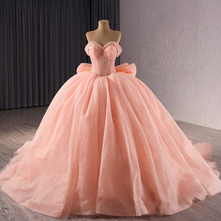 luxury Off-the-Shoulder Quinceanera Dress Pink Ball Gown Formal Gown