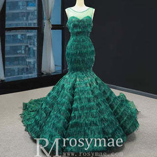 Sheer Sweetheart Mermaid Sequins Prom Dress With Tassel