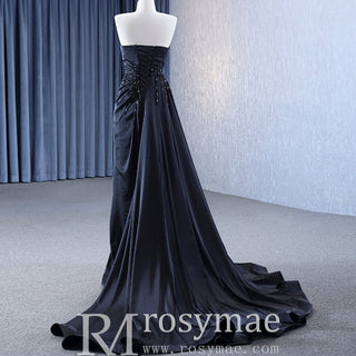 High-end Handmade Beading Evening Dress with Asymmetrical Neck